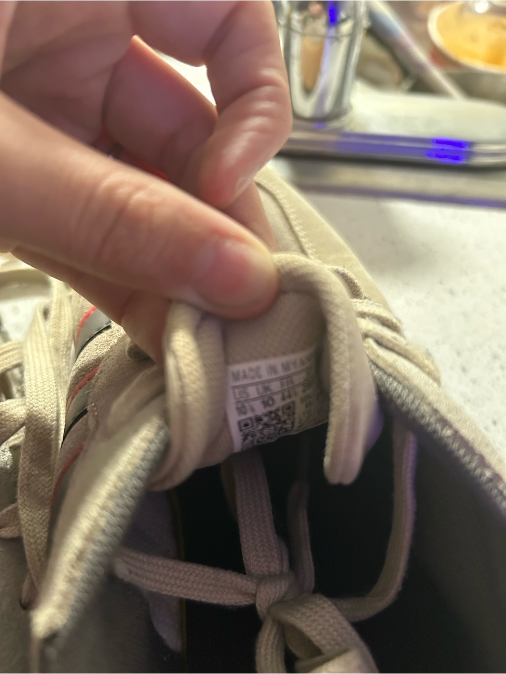 adidas Beige and Light Pink Men's Lace-Up Sneakers